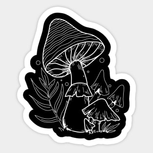 Line Art Design Mushroom Sticker